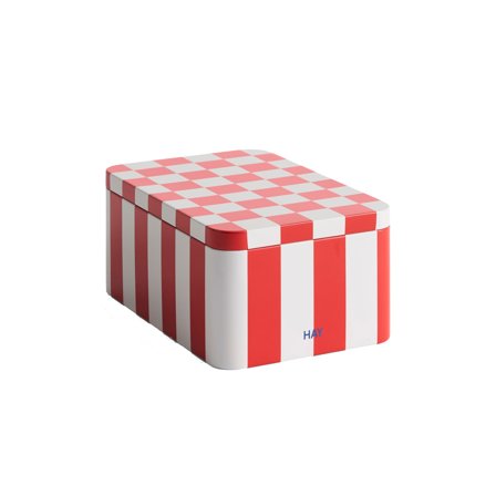 Hay Opbevaringskrukke Plade S Rød Off-White - Red / Off-White | KitchenOne