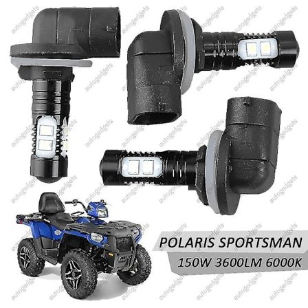 3 kpl LED-ajovalolamppuja Polaris Sportsman 850 800 700 500 6000k 150w 3600lm