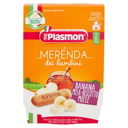 Plasmon Banana Mela Biscotto Miele 2x120g