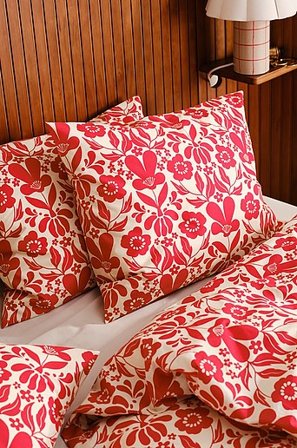 Jotex - Örngott 2-pack 50x60 Cm Ekologisk Röd/naturvit SELJA - Köp Örngott hos Jotex