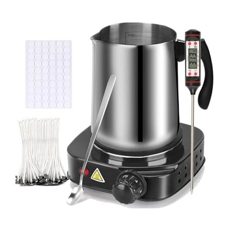 Stearinlysfremstillingskit, Voks Smelter til Stearinlysfremstilling, DIY Stearinlys Tilbehør til Voksne, Begyndere EU