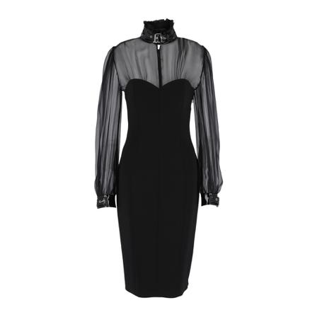 Moschino Midi Kjole Sort, Dame
