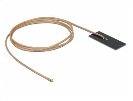 Delock WLAN 802.11 ac/ax/a/h/b/g/n Antenna MHF I plug 0.5 - 1.2 dBi RG-178 1 m PCB internal self adhesive - antenne