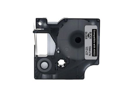 Tape 12mm Svart på Silver - Lyreco - Kontorsmaskiner - Märkmaskiner och tape - Tape - Dymo D1