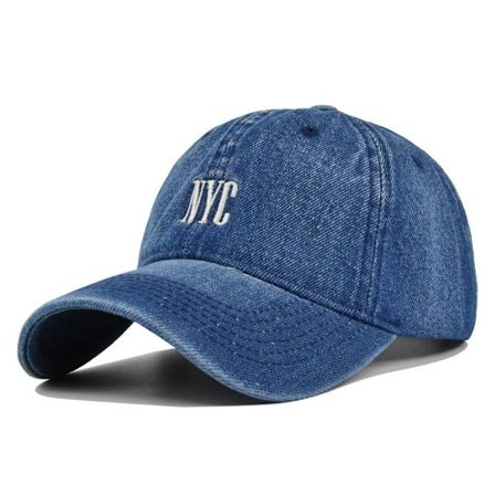 NYC Broderi Baseball Kepsar Distressed Faded Hats MARINE