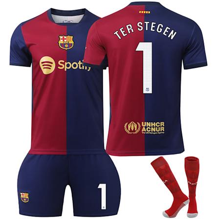 2425 Barcelona Hjemmefodboldtrøje Nr. 1 TER STEGEN Fodboldtrøjesæt White 20