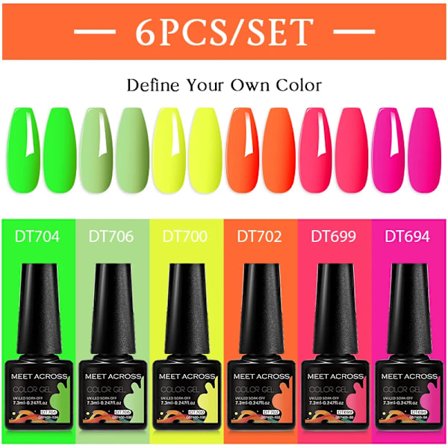 6st Nagellack Gel Set DIY Nagelkonst Semi Permanent UV LED Gel Kit För Naglar Dekoration Manikyr Blötläggning Målning Vernis Design