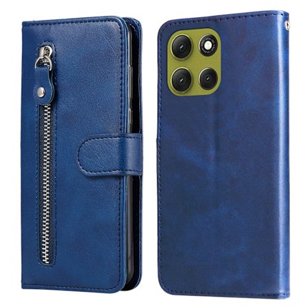 SKALO Motorola Moto G86 Power 5G Klassisk lynlås Flip Cover - Blå