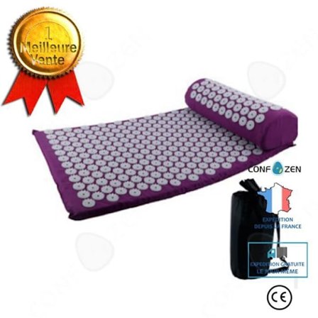 Akkupressurmåtte og pude - CONFO - 130 x 50 cm - Transporttaske - Lilla - Unisex