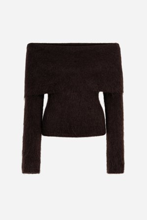 CAMILLA PIHL - Eliette Off-Shoulder Knit - Dark brown - XS