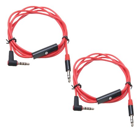 2x 3,5 mm mannlig til mannlig stereo lyd Aux skjøteledning - vinklet