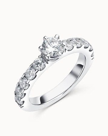 Side-stone Ring Freya 18K White Gold Natural Diamond 0.30 Carat - Engagement Rings & Wedding Rings from Vanbruun