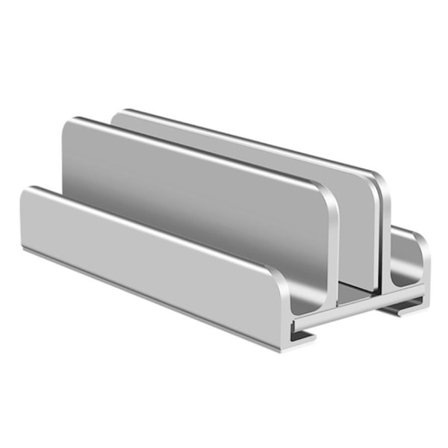 Vertikalt stativ för bärbar dator med skrivbordsfäste med 3 spår - Silver