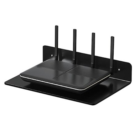 Flytande projektor Väggfäste Hylla Säkerhetskamera Vägghylla TV-boxar Router Flytande hylla Multifunktionell Väggfäste Svart