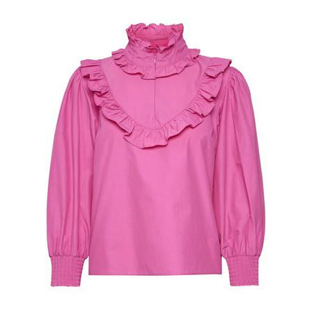 Gestuz Frilled Bluse Pink, Dame