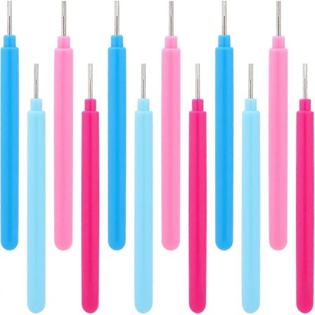 12 stycken pappersquillingverktyg, 4 färger Slotted Kit Rolling Curling Quilling Needle Pen Pappersvolym Curling för pappersrullningskorttillverkning 