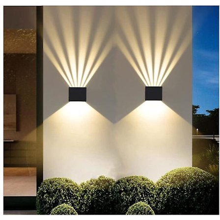 2 Moderne Varme Hvite LED Vegglamper, 3000k For Aluminiumvegger, IP65 Vanntett