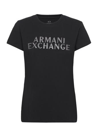 T-Shirt T-shirts & Tops Short-sleeved Svart Armani Exchange*Betinget Tilbud