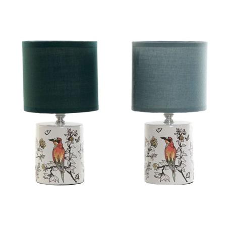 Bordslampa Dkd Home Decor Bomull Stengods 220 V Grön Mint 40 W (