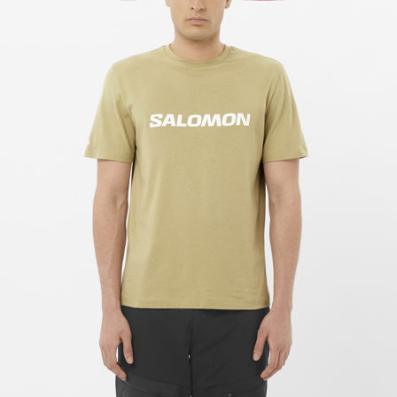 Salomon - Baselayer: Tops Bekleidung Salomon Logo Ss Tee M - Gray Green