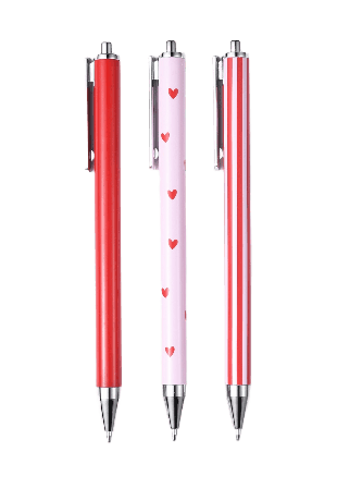 Åhléns Home Kulspetspenna VALENTINE, 3-pack Pennor & kontorsmaterial Rosa ONESIZE