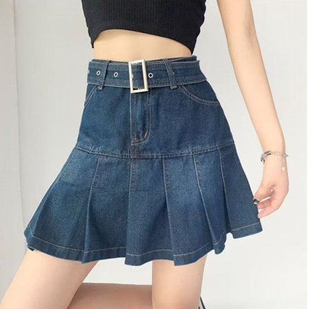 Minikjol Denimkjol BLÅ L--55 TILL 60KG