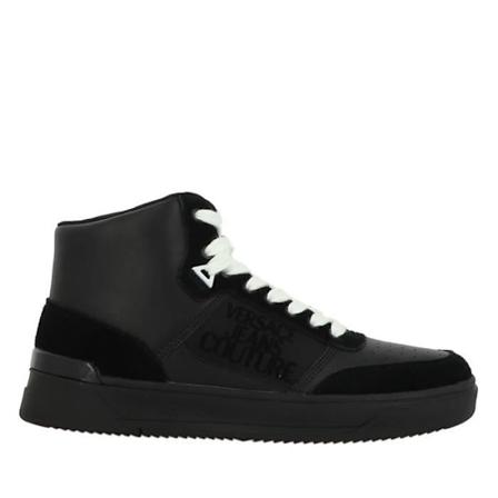 Herre high-top sneakers - VERSACE JEANS COUTURE - 72YA3SJ2 - Sort - Læder - Snørebånd Svart 42
