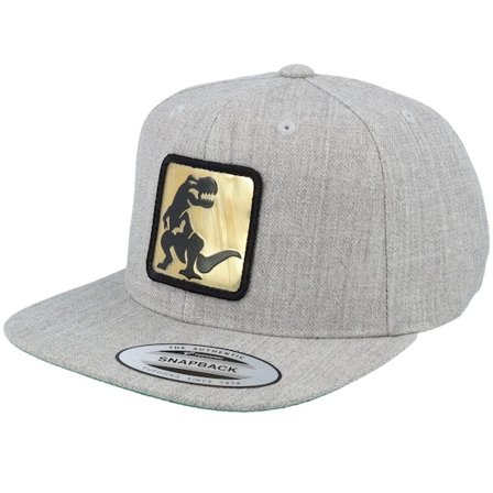 Kinder Kiddo Cap - Grau snapback Cap - Kinder Dino Gold Patch Heather Grey Snapback @ Hatstore
