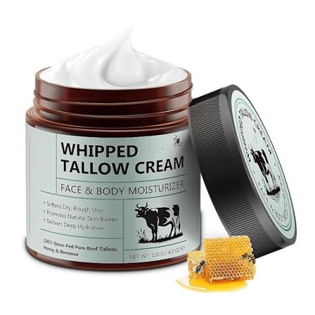 Vispad Talgkräm för Ansikte & Kropp, Gräsbetad Nöttalg Balm Anti-Aging Hudvård - 120g