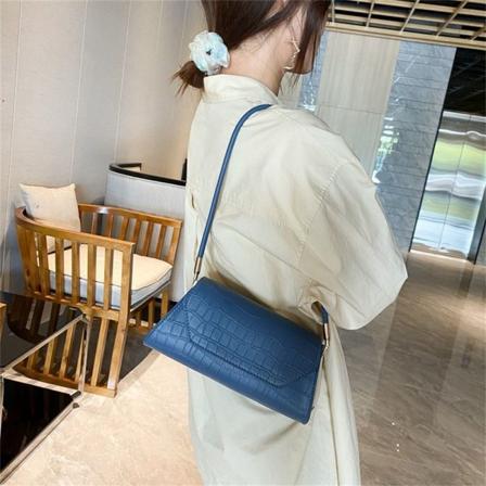 Damväska PU-läderaxelväska blue