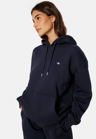 GANT Rel Shield Hoodie Evening Blue Klær