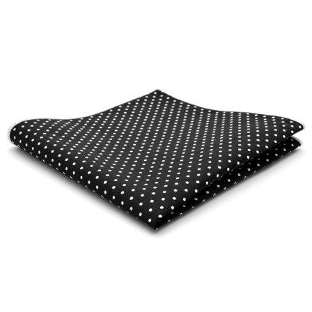 Black & White Dotted Cotton Pocket Square for Men - Patterned Pocket Squares