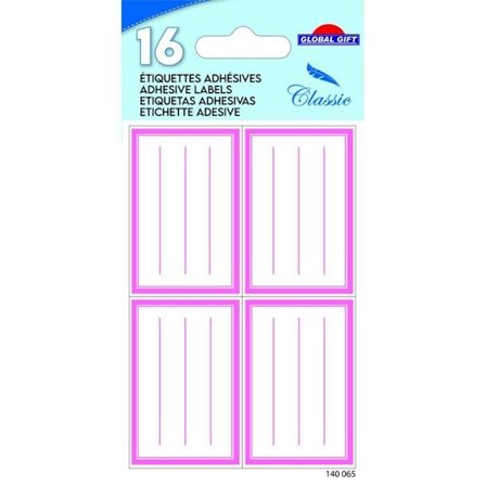 16 självhäftande etiketter - rektanglar - rosor