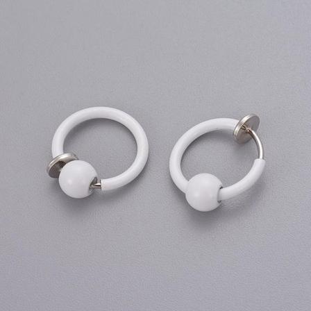 1 Par Vita Clip On Ringar med avtagbara kulor 13 mm Ø