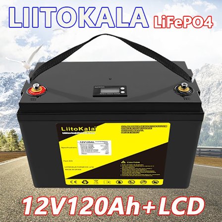 LiitoKala 12V90Ah 100Ah 12,8V120Ah/150Ah/200Ah/240Ah/300Ah LiFePO4 batteri til autocampere Golfvogn Off-Road Off-grid