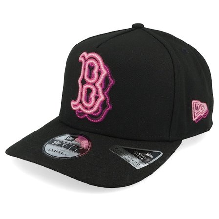 New Era - MLB Svart adjustable Keps - Boston Red Sox 9FIFTY Neon Black A-Frame Adjustable @ Hatstore