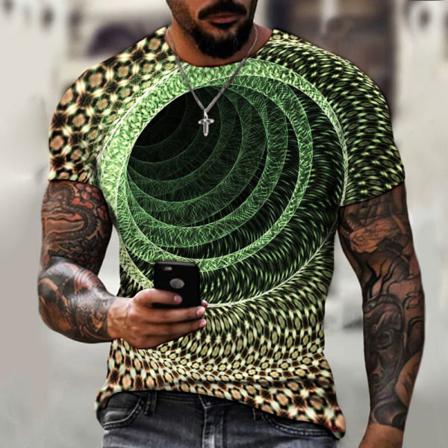 Herr Geometriskt Print Toppar Kortärmad T-shirt