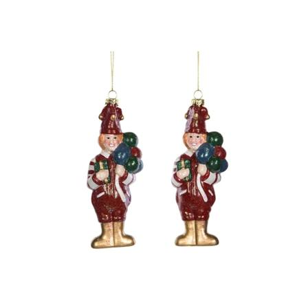 Julgranspynt Pojke Med Ballonger 6x13cm 2-pack multifärg