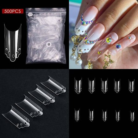 Falske negle Gennemsigtige negleplade 500STK 500STK