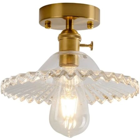 Flushmontert taklampe med glasskjerm, taklamper med lavt tak, personlighet, moderne, halvflush taklamper, klar