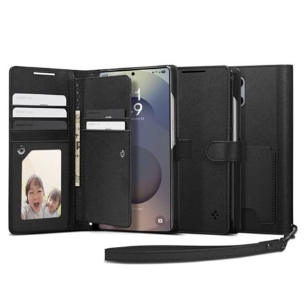 Spigen Wallet "S"-etui til Samsung Galaxy S25 Ultra - Sort