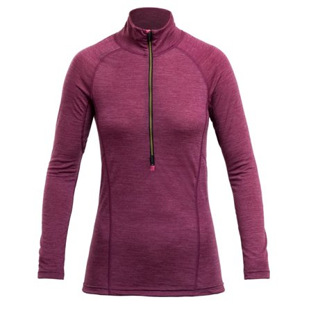 Devold Running Woman Zip Neck Women long-sleeved training tops Purple XS