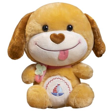 30cm Scarf Dog Plyschdockor Mjuk Taktil Plyschdocka Lämplig För Barn Kid Baby Light Brown 30cm