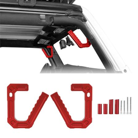 Bilforrude Grab Handle i Aluminium Legering Udskiftning til Jeep Wrangler JK 2007‐2018 Rød