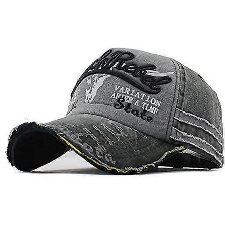 Vintage-puuvillainen baseball-lippis, muodikas pesty denim, retro, rispaantunut reuna, aurinkohattu, brodeerattu trucker-hattu, klassinen urheilu, 