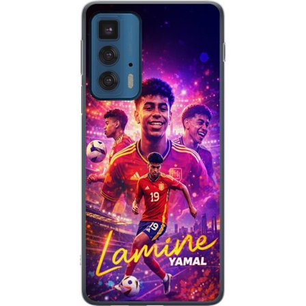 Kompatibel Mobilcover til Motorola Motorola Edge 20 Pro Lamine Yamal fodboldplakat i spansk landsholdstrøje med dynamisk handling, farverig sportsill