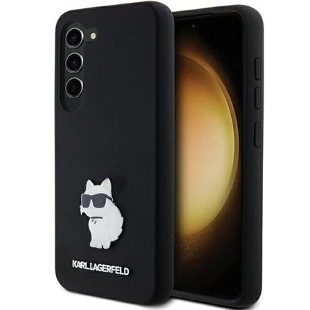 Karl Lagerfeld Silikoni Choupette Metal Pin tapauksessa Samsung Galaxy S23 - musta