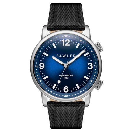 Acero | Silver-tone and Blue Stainless Steel Dive Watch for Men - Wrist watches