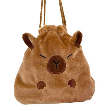 Fashionable Guinea Pig Plush Storage Bag Drawstring Gift Bags for Cosmetics