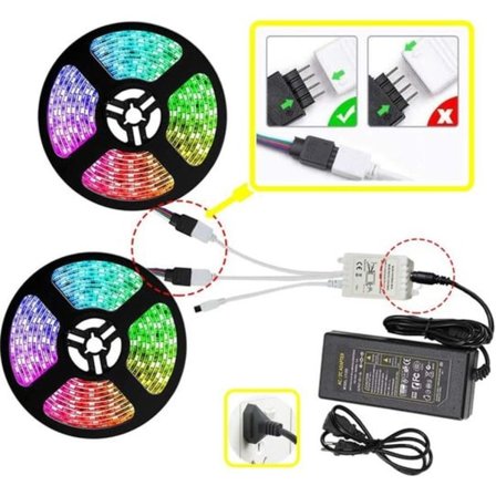 LED-remsset RGB-remsats, smart RGB LED-remsa fungerar med